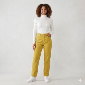 BDG Urban Outfitters Mom High-Rise Corduroy Jeans Mustard Yellow Size 27